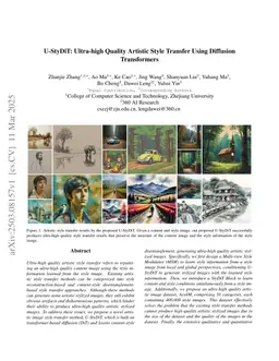 U-StyDiT: Ultra-high Quality Artistic Style Transfer Using Diffusion Transformers