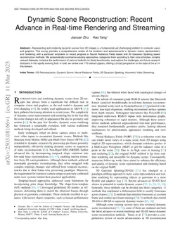 Dynamic Scene Reconstruction: Recent Advance in Real-time Rendering and Streaming