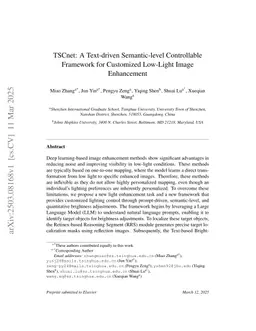TSCnet: A Text-driven Semantic-level Controllable Framework for Customized Low-Light Image Enhancement