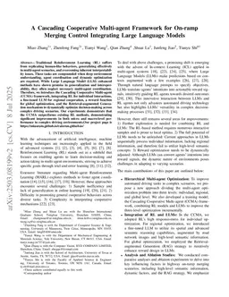 A Cascading Cooperative Multi-agent Framework for On-ramp Merging Control Integrating Large Language Models