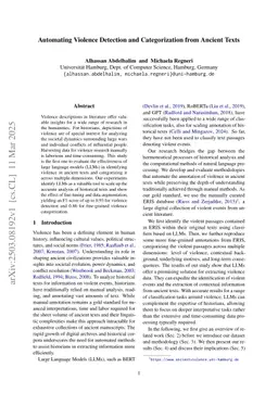 Automating Violence Detection and Categorization from Ancient Texts