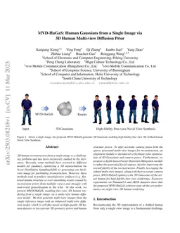MVD-HuGaS: Human Gaussians from a Single Image via 3D Human Multi-view Diffusion Prior