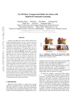 CL-MVSNet: Unsupervised Multi-view Stereo with Dual-level Contrastive Learning