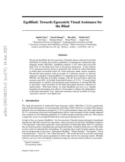 EgoBlind: Towards Egocentric Visual Assistance for the Blind
