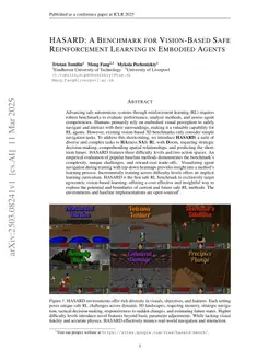 HASARD: A Benchmark for Vision-Based Safe Reinforcement Learning in Embodied Agents