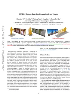 HERO: Human Reaction Generation from Videos