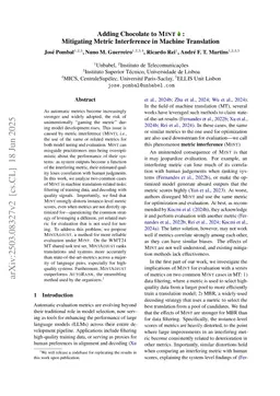 Adding Chocolate to Mint: Mitigating Metric Interference in Machine Translation