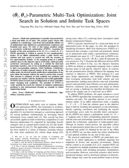 ($\boldsymbolθ_l, \boldsymbolθ_u$)-Parametric Multi-Task Optimization: Joint Search in Solution and Infinite Task Spaces