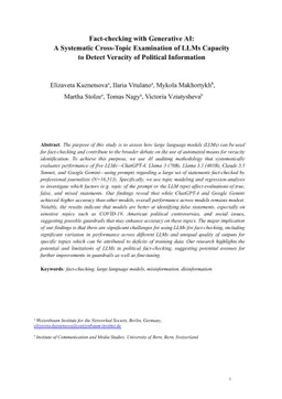 Fact-checking with Generative AI: A Systematic Cross-Topic Examination of LLMs Capacity to Detect Veracity of Political Information
