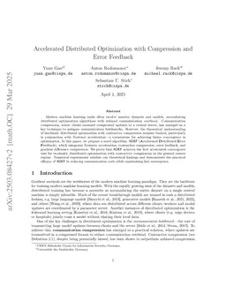 Accelerated Distributed Optimization with Compression and Error Feedback