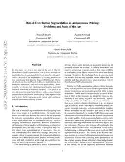 Out-of-Distribution Segmentation in Autonomous Driving: Problems and State of the Art