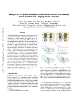Prompt-OT: An Optimal Transport Regularization Paradigm for Knowledge Preservation in Vision-Language Model Adaptation