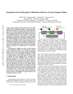 Prompt Inversion Attack against Collaborative Inference of Large Language Models