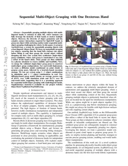 Sequential Multi-Object Grasping with One Dexterous Hand