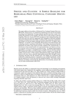 Freeze and Cluster: A Simple Baseline for Rehearsal-Free Continual Category Discovery