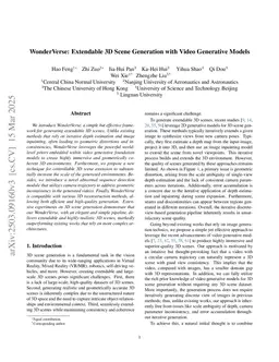 WonderVerse: Extendable 3D Scene Generation with Video Generative Models