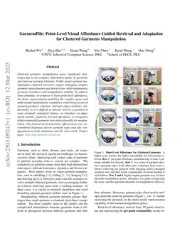 GarmentPile: Point-Level Visual Affordance Guided Retrieval and Adaptation for Cluttered Garments Manipulation