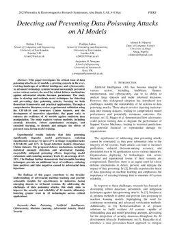 Detecting and Preventing Data Poisoning Attacks on AI Models