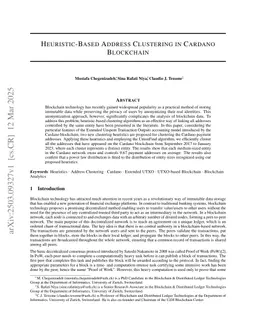 Heuristic-Based Address Clustering in Cardano Blockchain