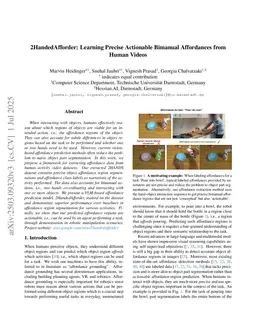 2HandedAfforder: Learning Precise Actionable Bimanual Affordances from Human Videos
