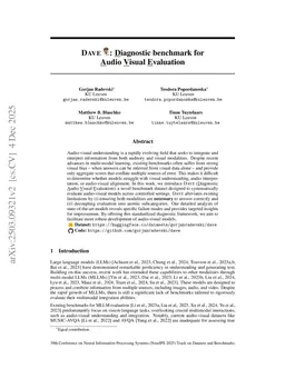 DAVE: Diagnostic benchmark for Audio Visual Evaluation