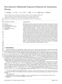 Post-interactive Multimodal Trajectory Prediction for Autonomous Driving