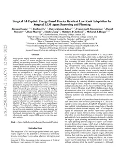 Surgical AI Copilot: Energy-Based Fourier Gradient Low-Rank Adaptation for Surgical LLM Agent Reasoning and Planning