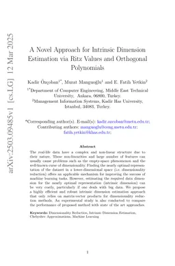 A Novel Approach for Intrinsic Dimension Estimation