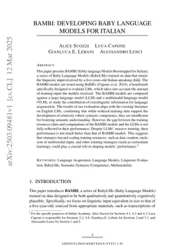 BAMBI: Developing Baby Language Models for Italian