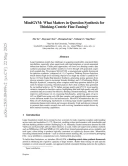 MindGYM: What Matters in Question Synthesis for Thinking-Centric Fine-Tuning?