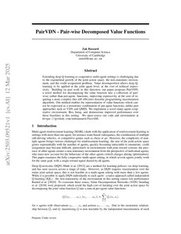 PairVDN - Pair-wise Decomposed Value Functions