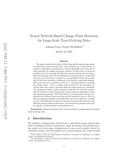 Neural Network-Based Change Point Detection for Large-Scale Time-Evolving Data