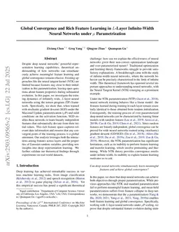 Global Convergence and Rich Feature Learning in $L$-Layer Infinite-Width Neural Networks under $μ$P Parametrization