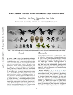 V2M4: 4D Mesh Animation Reconstruction from a Single Monocular Video