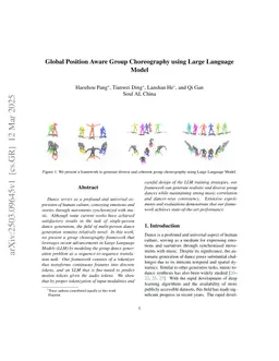 Global Position Aware Group Choreography using Large Language Model