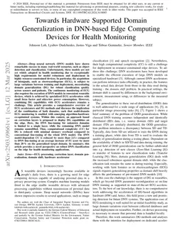 Towards Hardware Supported Domain Generalization in DNN-Based Edge Computing Devices for Health Monitoring