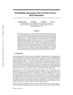 Probabilistic Reasoning with LLMs for k-anonymity Estimation