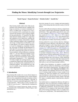 Finding the Muses: Identifying Coresets through Loss Trajectories