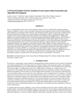 A PyTorch-Enabled Tool for Synthetic Event Camera Data Generation and Algorithm Development