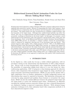 Bidirectional Learned Facial Animation Codec for Low Bitrate Talking Head Videos