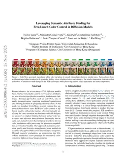 Leveraging Semantic Attribute Binding for Free-Lunch Color Control in Diffusion Models