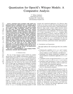 Quantization for OpenAI's Whisper Models: A Comparative Analysis