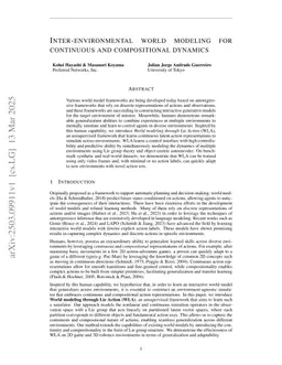 Inter-environmental world modeling for continuous and compositional dynamics