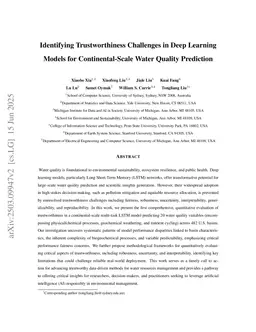 Identifying Trustworthiness Challenges in Deep Learning Models for Continental-Scale Water Quality Prediction