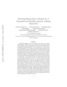 Detecting Dataset Bias in Medical AI: A Generalized and Modality-Agnostic Auditing Framework