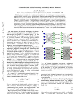 Thermodynamic bounds on energy use in quasi-static Deep Neural Networks