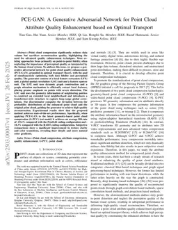 PCE-GAN: A Generative Adversarial Network for Point Cloud Attribute Quality Enhancement based on Optimal Transport