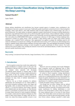 African Gender Classification Using Clothing Identification Via Deep Learning