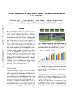 Precise Event Spotting in Sports Videos: Solving Long-Range Dependency and Class Imbalance