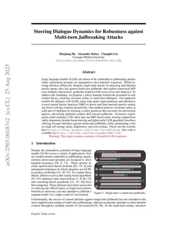 Steering Dialogue Dynamics for Robustness against Multi-turn Jailbreaking Attacks